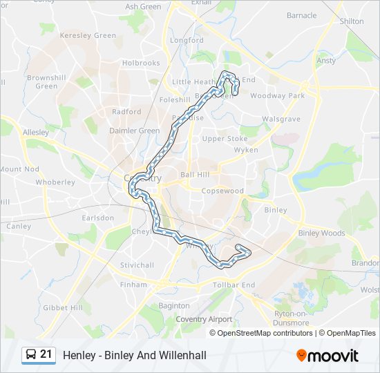 Bus 21 Route Map 21 Route: Schedules, Stops & Maps - Bell Green (Updated)