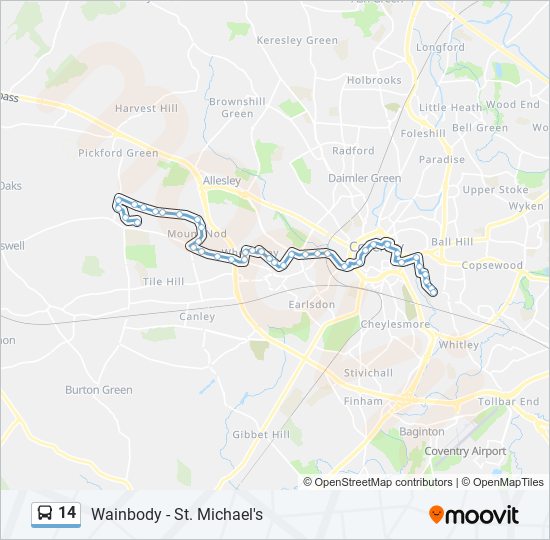 14 Route Schedules, Stops & Maps Gosford Green (Updated)