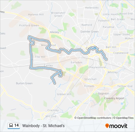 14 bus Line Map