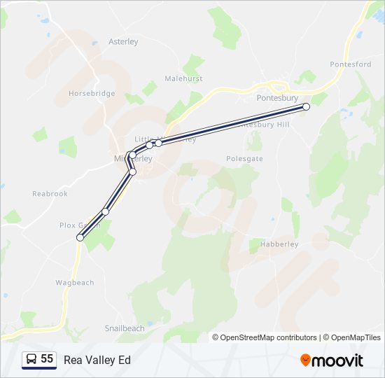 55 Bus Line Map