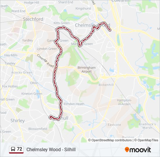 Bus 72 Route Map 72 Route: Schedules, Stops & Maps - Solihull (Updated)