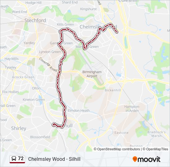 72 Bus Line Map