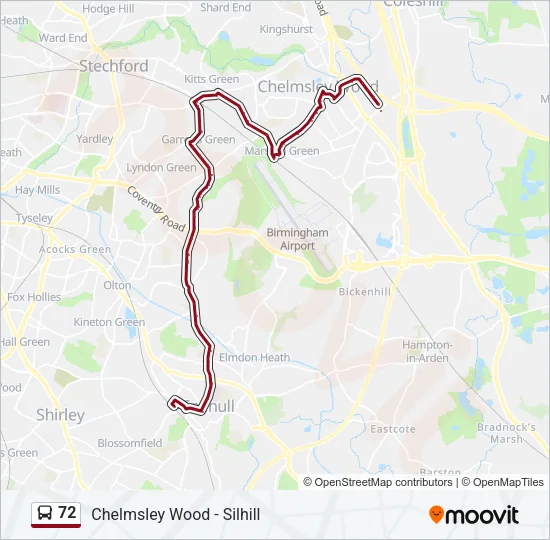 72 Bus Line Map
