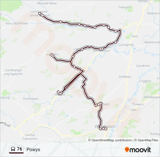76 Bus Line Map