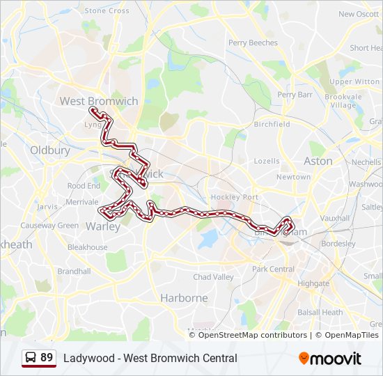 Bus 89 Route Map 89 Route: Schedules, Stops & Maps - Birmingham (Updated)