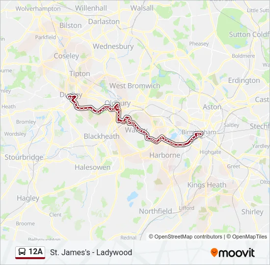 12A Bus Line Map