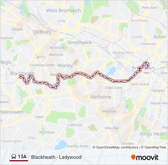 13A Bus Line Map