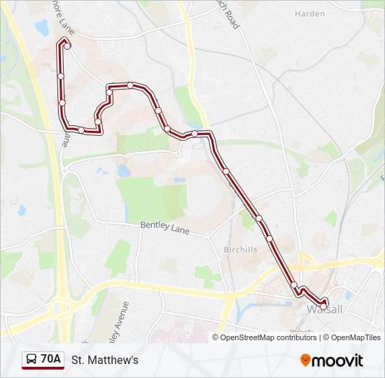 70A Bus Line Map