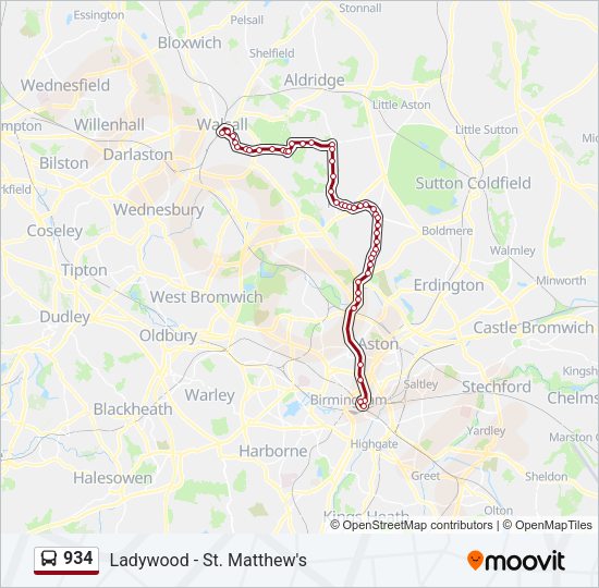 934 Bus Line Map