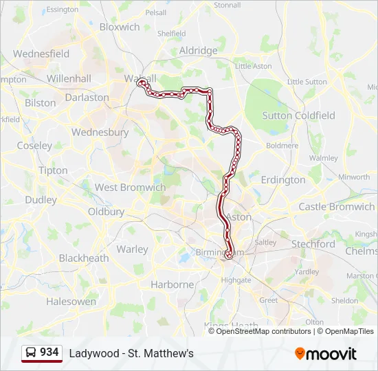 934 Bus Line Map