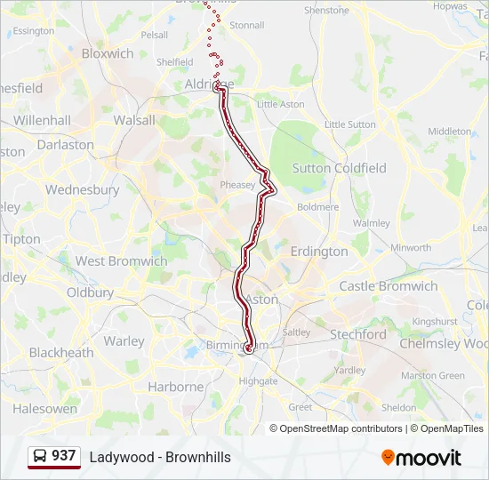 937 Bus Line Map
