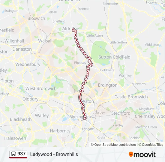 937 Bus Line Map