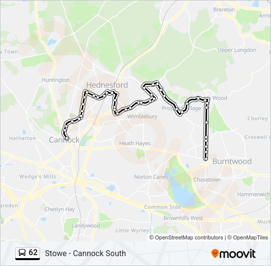 62 Bus Line Map