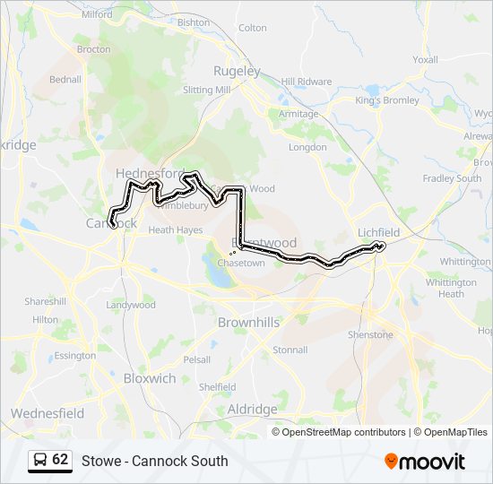 62 Route: Schedules, Stops & Maps - Lichfield City Centre (Updated)