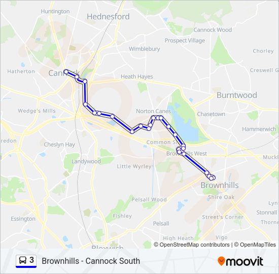 3 Bus Line Map