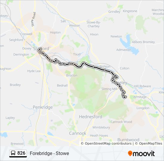 826 bus Line Map