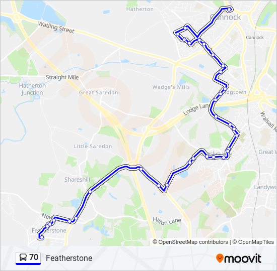 70 Route: Schedules, Stops & Maps - Featherstone (Updated)