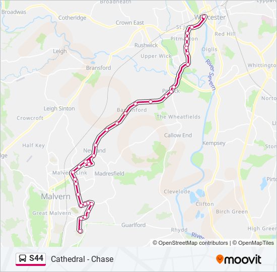 S44 bus Line Map