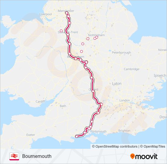 CROSSCOUNTRY Train Line Map