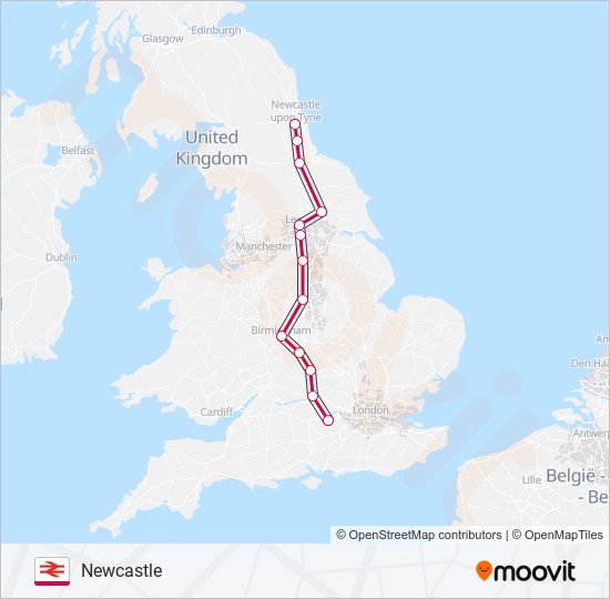 Crosscountry Route: Schedules, Stops & Maps - Newcastle (updated)