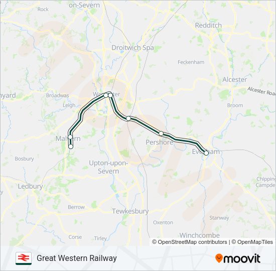 GREAT WESTERN RAILWAY Train Line Map