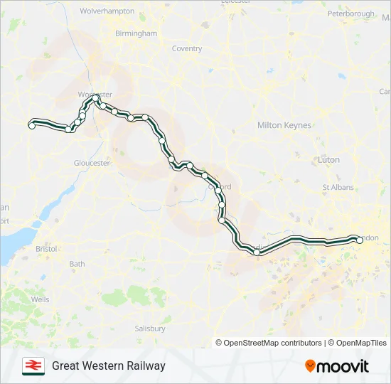 GREAT WESTERN RAILWAY Train Line Map