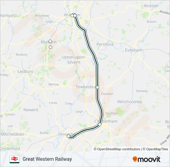 GREAT WESTERN RAILWAY Train Line Map