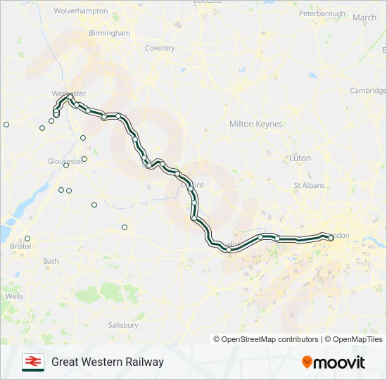 GREAT WESTERN RAILWAY Train Line Map