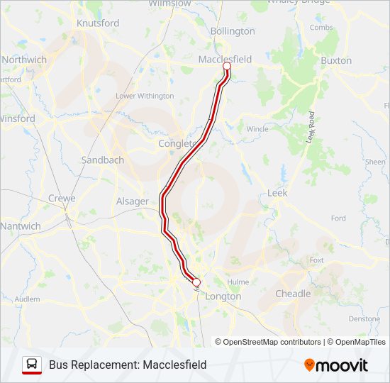 AVANTI WEST COAST Bus Line Map