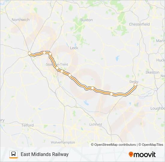 EAST MIDLANDS RAILWAY Bus Line Map