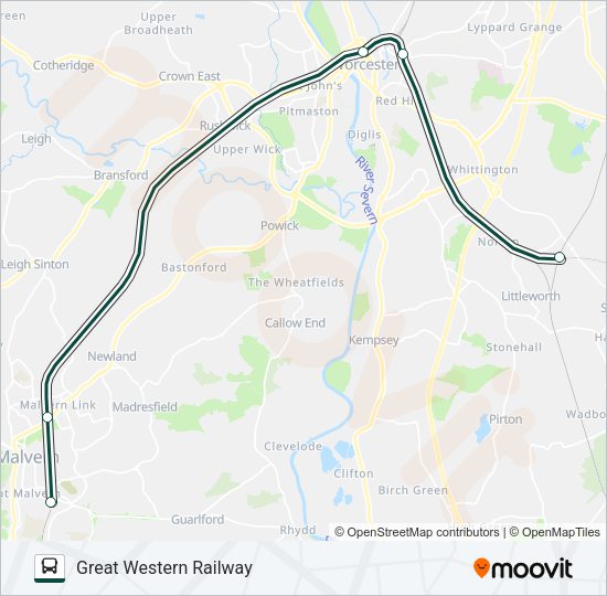 GREAT WESTERN RAILWAY Bus Line Map