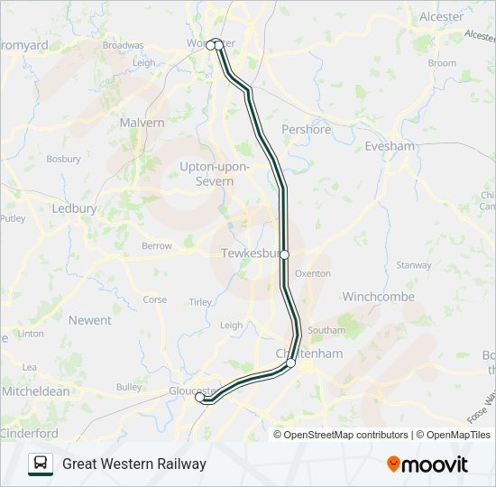 GREAT WESTERN RAILWAY Bus Line Map