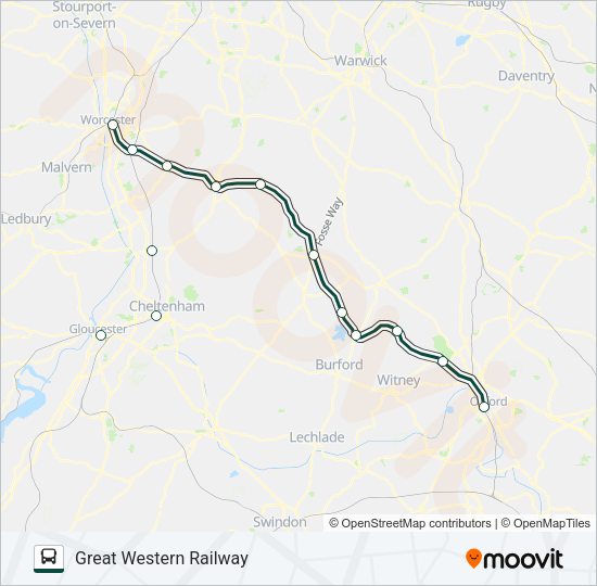 GREAT WESTERN RAILWAY Bus Line Map