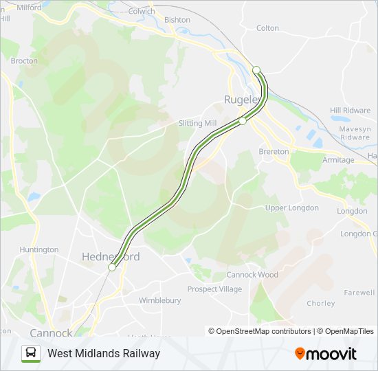 WEST MIDLANDS RAILWAY Bus Line Map
