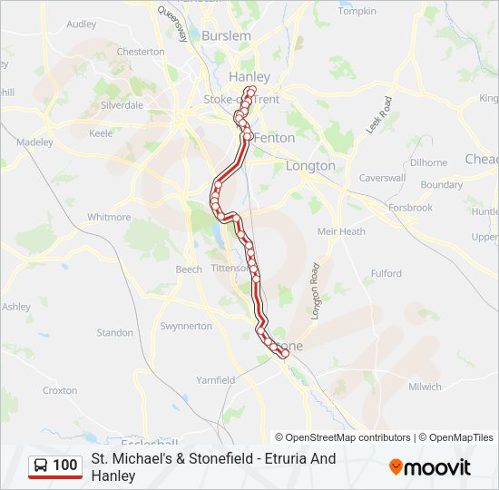 100 Bus Line Map
