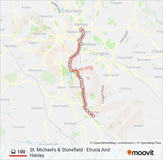 100 Bus Line Map