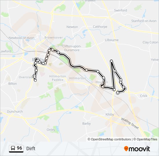 96 bus Line Map