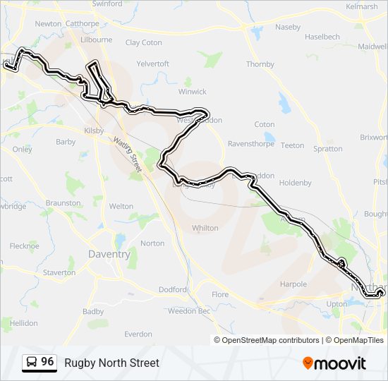 96 Bus Line Map