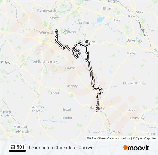 501 Route: Schedules, Stops & Maps - Leamington Spa (Updated)