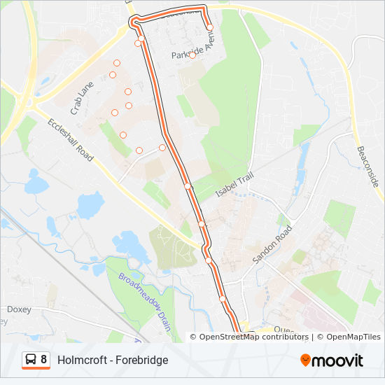 Stafford Town Centre Map 8 Route: Schedules, Stops & Maps - Stafford Town Centre (Updated)