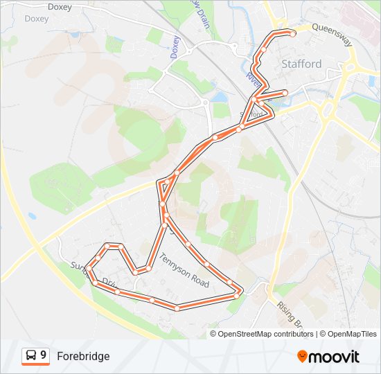 9 Bus Line Map