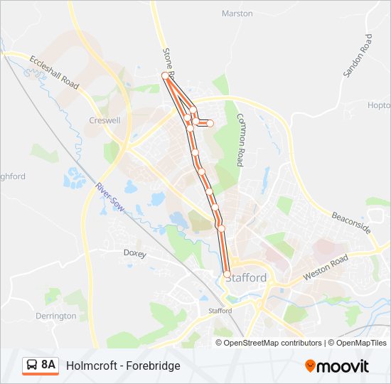 8A Bus Line Map
