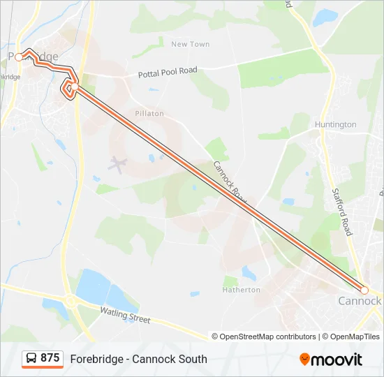 875 Bus Line Map