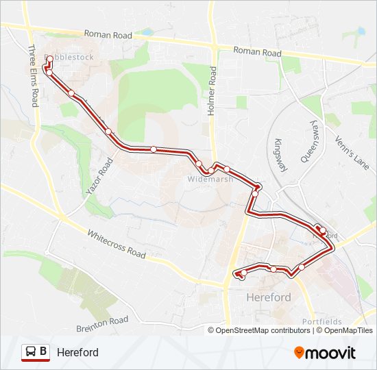 B Route: Schedules, Stops & Maps - Hereford (Updated)