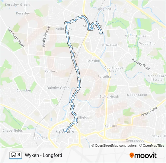 3 Bus Line Map