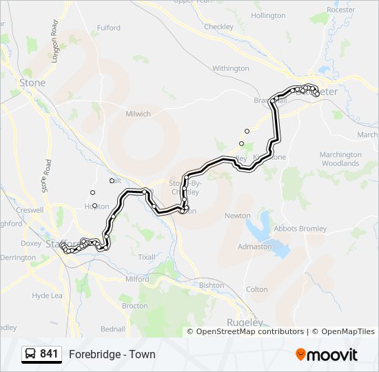 841 Bus Line Map