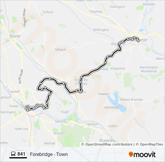 841 Bus Line Map