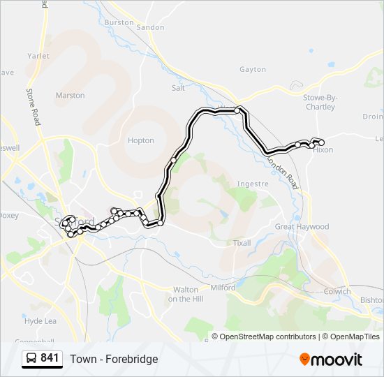 841 Bus Line Map