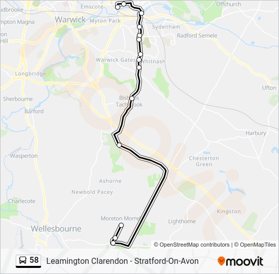 58 Route: Schedules, Stops & Maps - Moreton Morrell Campus (Updated)