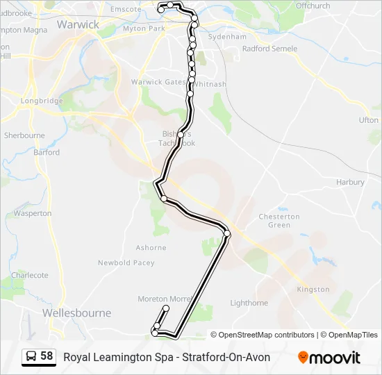 58 Route: Schedules, Stops & Maps - Moreton Morrell College Grounds ...